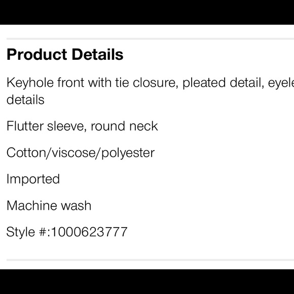 Lucky brand flutter ruffle eyelet top new medium - Picture 3 of 16